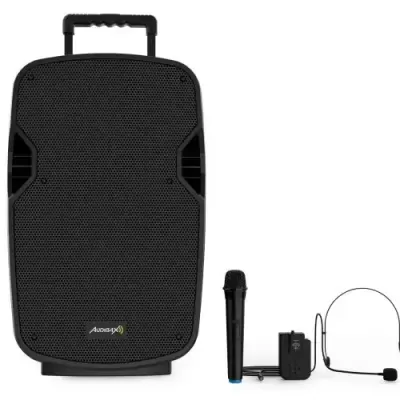 Sistema de som portátil com altifalante e microfones