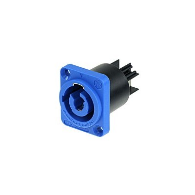 Conector elétrico azul e preto tipo fêmea
