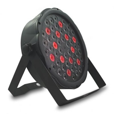 Refletor LED circular preto com LEDs vermelhos