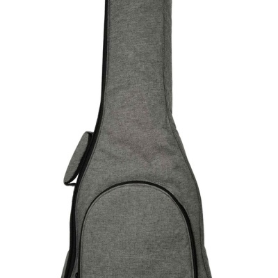 Estojo cinzento para guitarra com bolso frontal e alça lateral