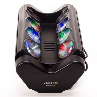 Suporte preto com fones de ouvido coloridos em fundo branco