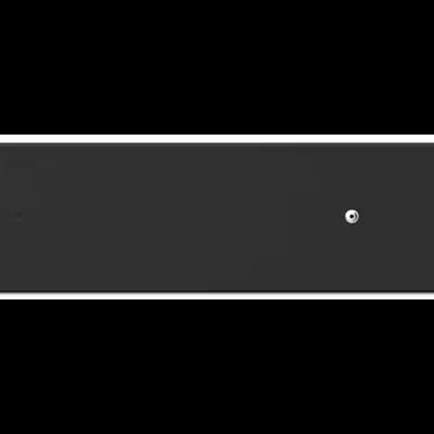 Dispositivo eletrónico retangular preto com dois parafusos na face superior