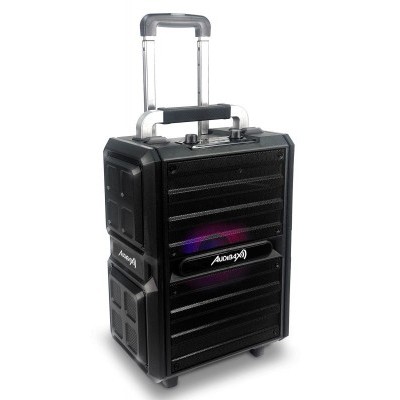 Mala de viagem rígida preta com pega telescópica e etiqueta Anycool