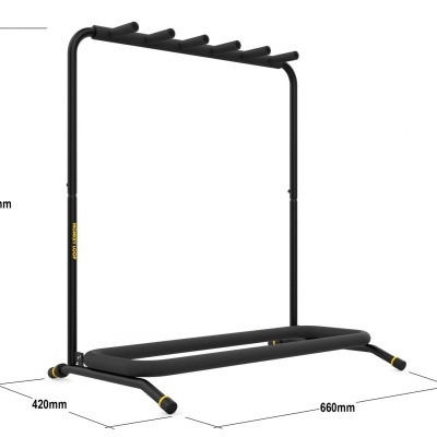 Estrutura preta para suspensão com barra horizontal e base acolchoada
