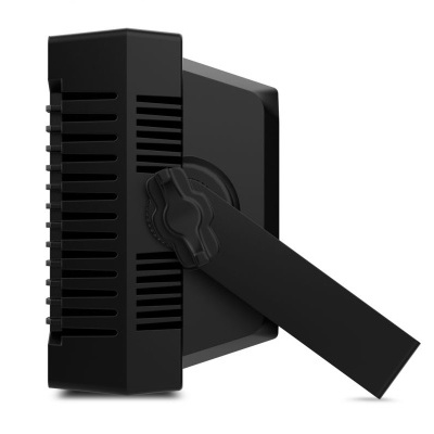 Rádio portátil preto com base angular