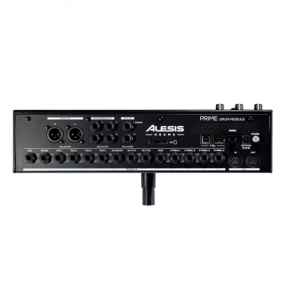 Módulo de bateria Alesis Prime Drum Module preto com botões e entradas diversas
