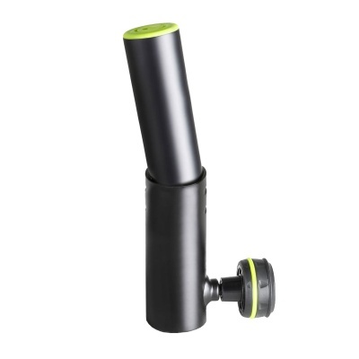 Suporte de microfone preto com detalhes verdes