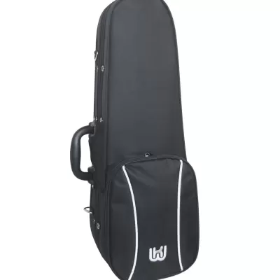 Mala preta para instrumento musical com bolso frontal e alça lateral