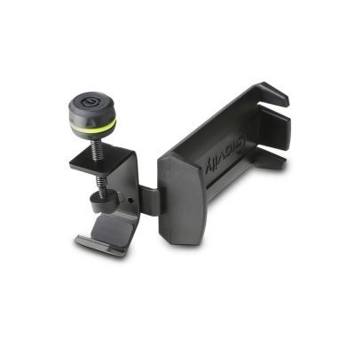 Suporte de mesa ajustável preto com parafuso de aperto