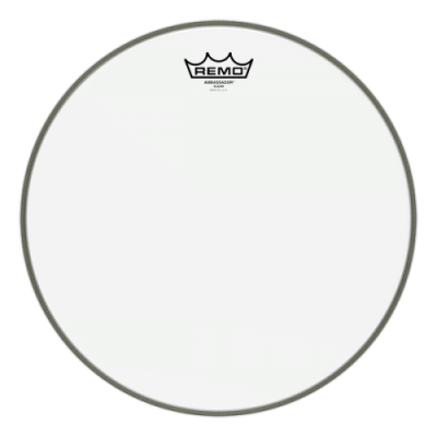 Bateria de remos com pele branca e logótipo REMO