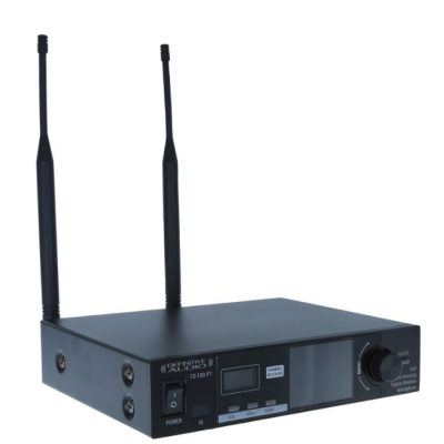 Receptor de canal Definitive Audio TD 100 PT preto com antenas e ecrã digital