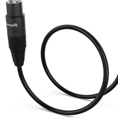 Cabo preto com conector XLR de 3 pinos Luxxcom