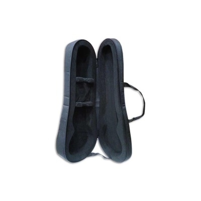 Estojo preto acolchoado aberto para instrumento musical