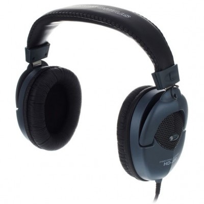 Ausculadores pretos e azul escuro com texto HD 280