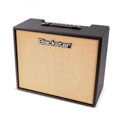 Amplificador para guitarra Blackstar preto e bege