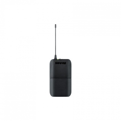 Dispositivo preto retangular com antena e marca SHURE