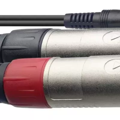 Cabo com conetores XLR e ficha jack 3,5 mm