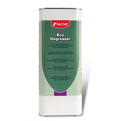 Recipiente metálico de Eco Degreaser da marca FAKEMI com rótulo verde e vermelho