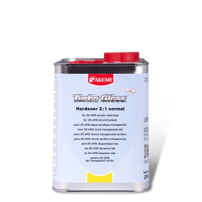 Recipiente metálico AKEMI Turbo Gloss Hardener 2:1 normal com tampa vermelha