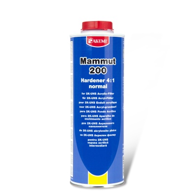 Lata de endurecedor Mamnut 200 AKEMI com rótulo azul e tampa vermelha.