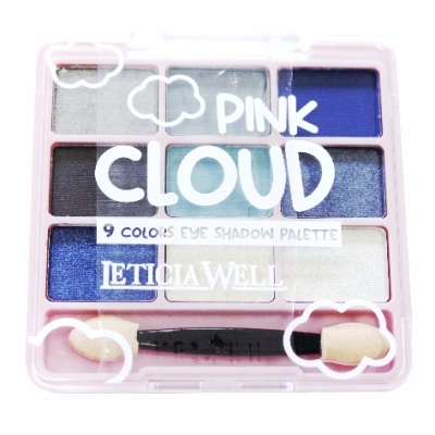 Paleta de sombras para olhos com 9 cores azuis, cinza e preto