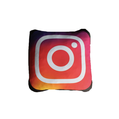 Almofada quadrada com logotipo da Instagram parcialmente colorido
