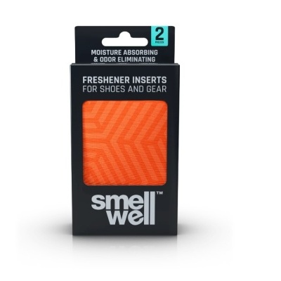 Caixa preta com inserções desodorizantes laranja para sapatos