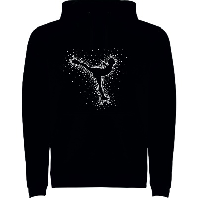 Sweatshirt preta com silhueta de chute em pontos brancos