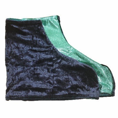 Capas de sapatos aveludadas na cor verde e preta