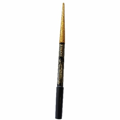 Caneta delineadora preta com ponta dourada brilhante