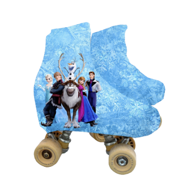 Patins azuis com personagens do filme Frozen