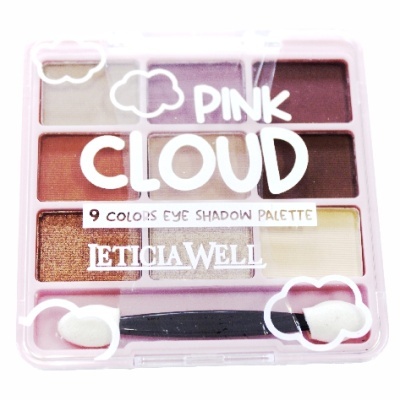 Paleta de sombras de olhos cor de rosa com 9 cores e aplicador