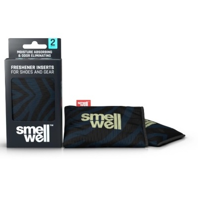 Inserções desodorizantes para sapatos SmellWell com embalagem preta e azul