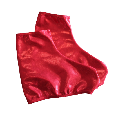 Par de leggings vermelhas brilhantes com acabamento elástico