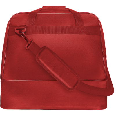 Mala desportiva vermelha com alça ajustável e fecho superior
