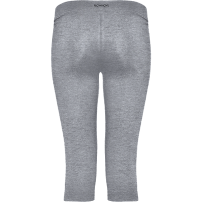 Calças leggings cinza claro com etiqueta 'FLOWMOVE' na cintura