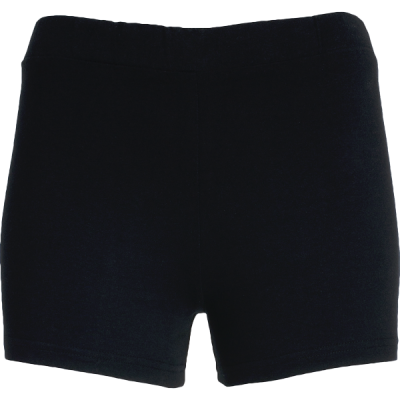 Calções pretos lisos de tecido com corte simples