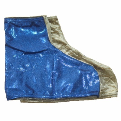 Capas para sapatos azul metálica e dourada metálica brilhantes