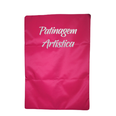 Capa cor-de-rosa com texto branco 'Patinagem Artística'