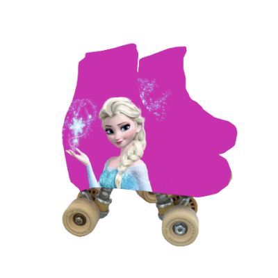 Patins com capa rosa e personagem Elsa do Frozen