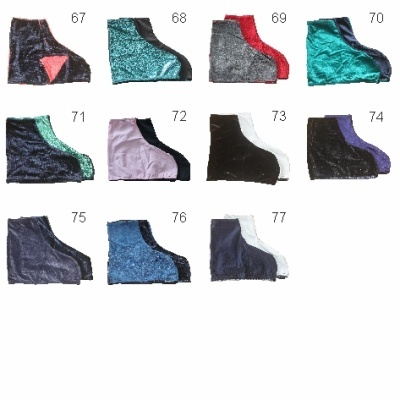 Onze amostras de tecidos em várias cores numeradas de 67 a 77