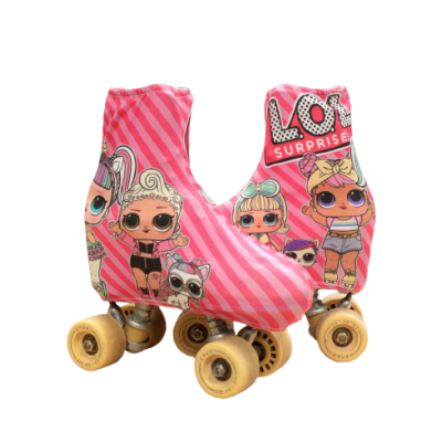 Tampa protetora rosa para patins com desenhos de LOL SURPRISE