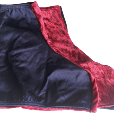 Capa para cadeira com tecido aveludado vermelho e preto