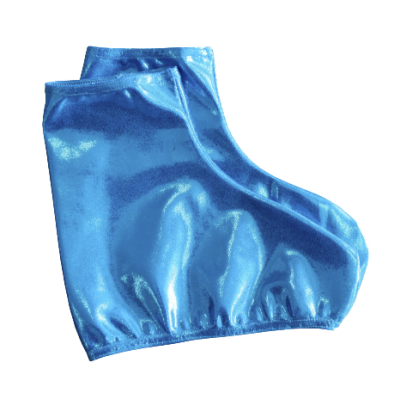 Protetores azuis metálicos para sapatos