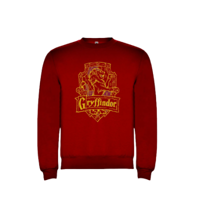 Sweatshirt vermelha Gryffindor com brasão amarelo