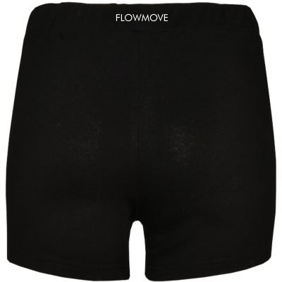 Calções pretos com texto FLOWMOVE na cintura