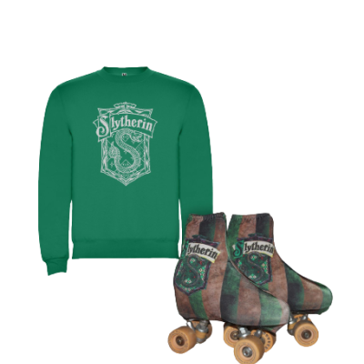 Sweatshirt verde e patins com tema Slytherin