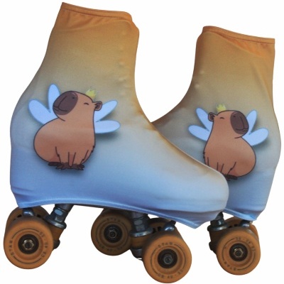 Capa protetora para patins com desenho de porco alado colorido