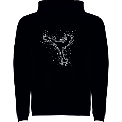 Sweatshirt preta com silhueta de chute em pontos brancos