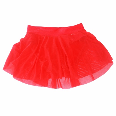 Saia curta vermelha de tule com cintura elástica